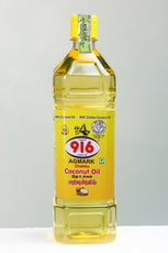 916 Agmark Extra Virgin Chekku Coconut Carrier Oil 1 LITRE,100% Pure, Natural and Coldpresed for Hair, Skin and Face (Nariyal/Khopara)